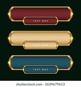 Three color options for shiny Islamic text boxes