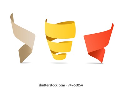 Three color origami spiral ribbons. Place your text here