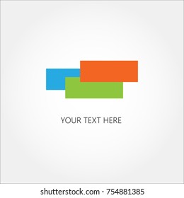 Three color rectangles logo. Banner template