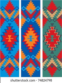 three color variants of the ethnic ornament