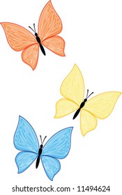 three color vector butterfly