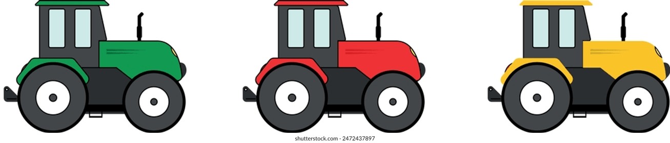 Three Color Vector Tracktor In Eps File
