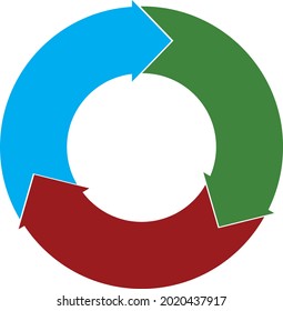 Three colored arrows. info graphic vector