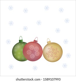 Three colored balls on the Christmas tree