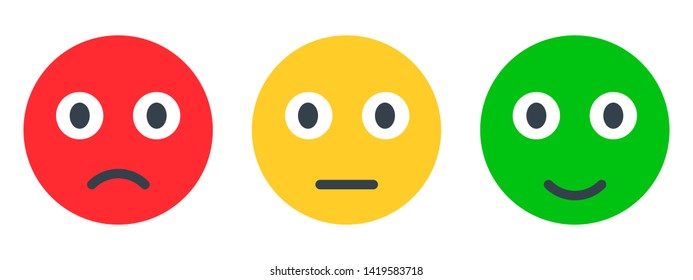 Three Colored Cartoon Emoticons Icons Stock Stock Vector (Royalty Free ...