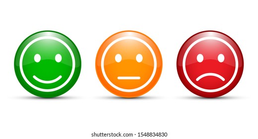 Three colored cartoon emoticons, set emotion - stock vector