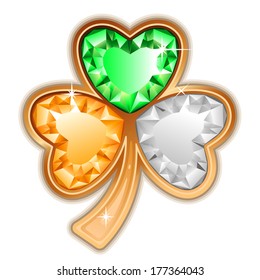 Three colored clover diamond for St. Patrick's day