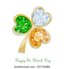 Three colored clover diamond for St. Patrick's day