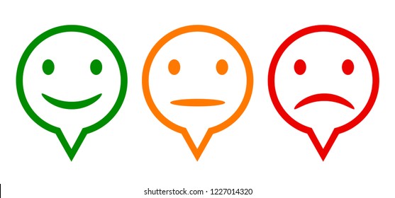 Three colored emoticons, cartoon emoticons - stock vector