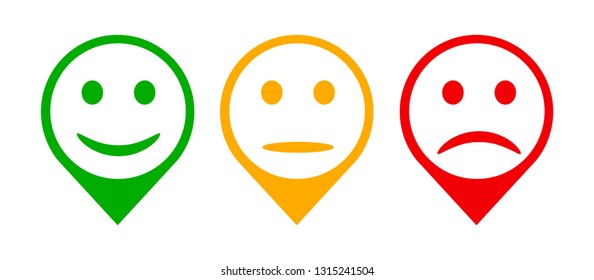 Three colored emoticons, cartoon emoticons - vector