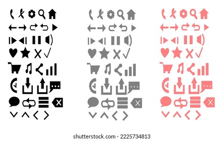 Three colored icons are used in app ui design.