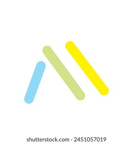 three colored lines design similar to the letter m