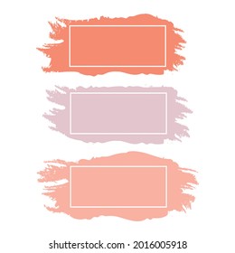 Three colored paint strokes with frame and place for text - Vector illustration