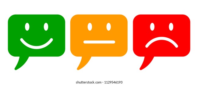Three colored smilies, set smiley emotion, by smilies, cartoon emoticons icon - for stock