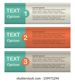 three colored strips build from puzzle for infographic