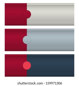 three colored strips build from puzzle for infographic