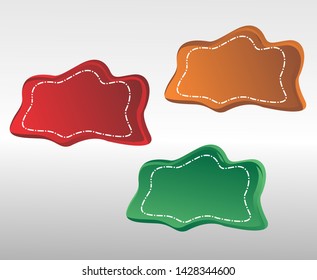 three colored templates for promotion