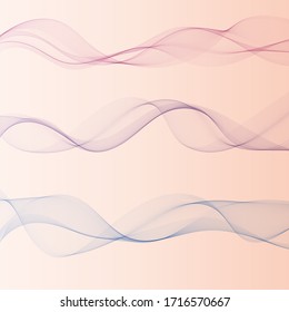 
THREE COLORED WAVES ON A PINK BACKGROUND DESIGN ELEMENT