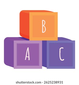 Três coloridos blocos abc formando uma pirâmide, simbolizando os blocos de construção do conhecimento
