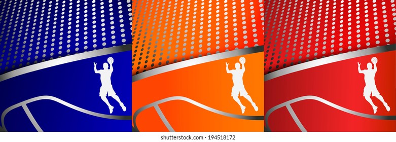 Three colorful abstract basketball  backgrounds