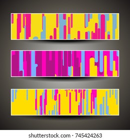 Tres diseños de encabezado abstracto coloridos