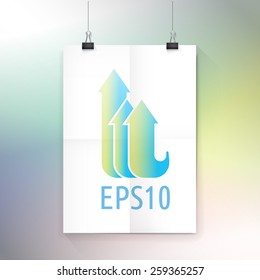 Three Colorful Arrows In Blue ans Yellow Gradient Color Concept