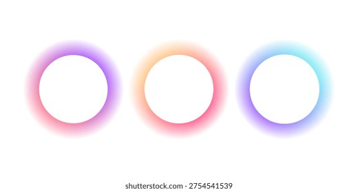 Tres círculos degradado colores