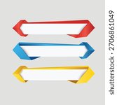 Three colorful infographic banners with empty space for text. Perfect for presentations, web design, and marketing materials. Modern, clean, and minimalist design for your needs.
