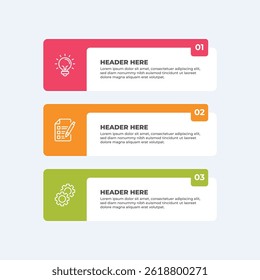 Tres textos coloridos de la infografía con las cajas