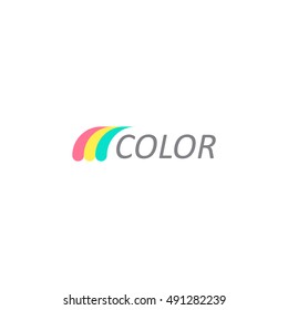 Three colorful lines. Vector logo palette.