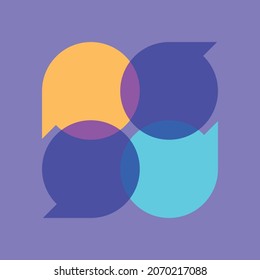Three Colorful Speech Bubbles Overlay
