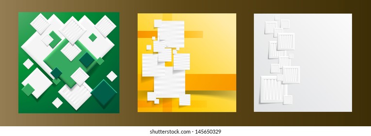  three Colorful Square background  