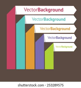 Three colorful stripes background. Flat design style. Vector illustration
