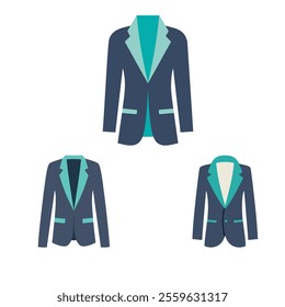 Three Colorful suit vector illustration, in white background