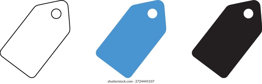 Three Colorful Tags Design Elements for Labels and Branding