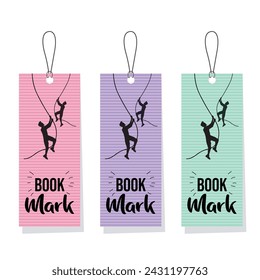 Drei Farben ästhetisches einfaches Bookmark-Design mit schöner Textur für Buchliebhaber.