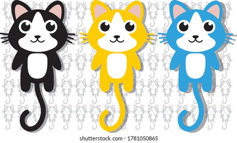 fondo de tres colores para gatos 