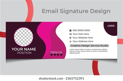 Three Colors Minimal layout Email signature Design Template and Identity