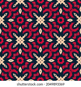 Three colors pattern ornament background. Ethnic seamless ready for print
