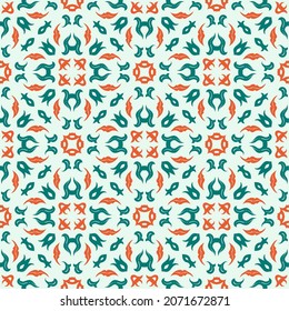 Three colors pattern ornament shape. Simple seamless abstract background