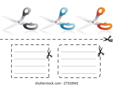 Three colors of the scissors