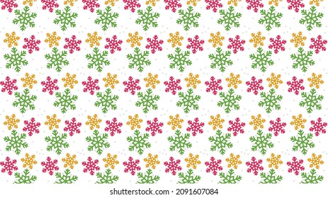 Three colors snow flakes pattern background papers 