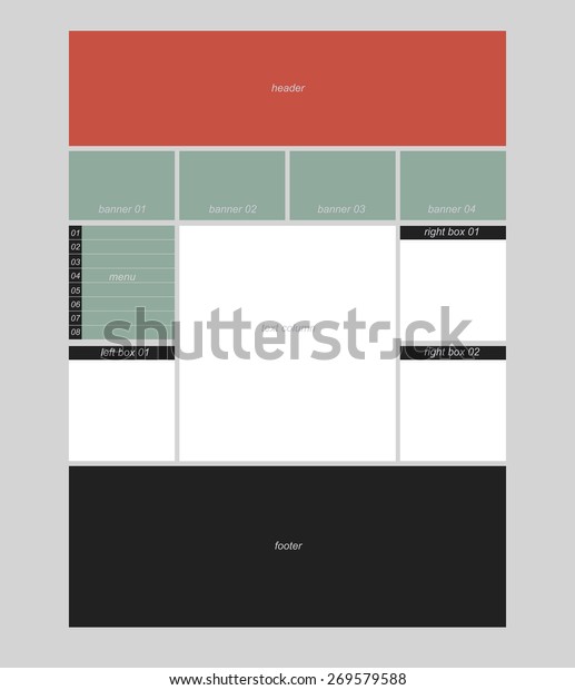 Three Column Web Site Layout Stock Vector (Royalty Free) 269579588 ...
