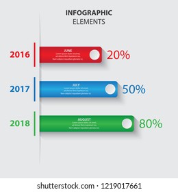 three columns, chart, graph,. Infographics management, finance, analytics, presentation. Vector illustration.