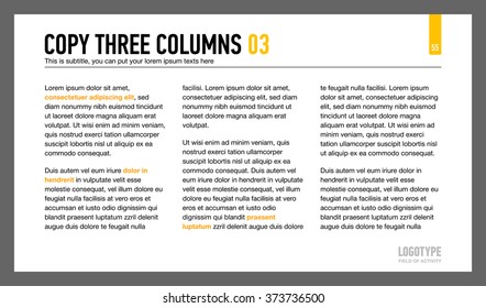 Three Columns Text Slide