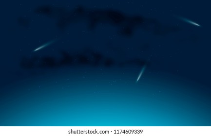 three comets in the night sky
