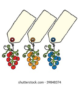 three commercial wine labels