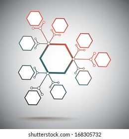 Três compostos da unidade base. Gradiente vermelho-verde. Gráficos vetoriais.