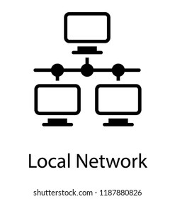 Three computer are attached in a way to make local network
