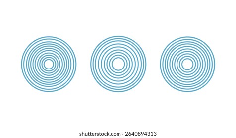 Three Concentric Circle Patterns Illustration Blue Colored Decorative Design Decorative Elements Idea